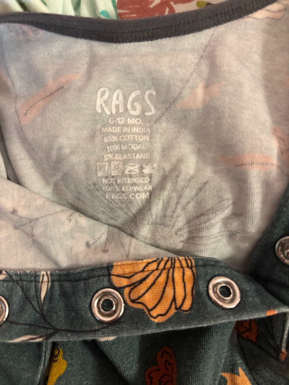RAGS Floral Short-Sleeve Romper 6-12 months - Picture 4 of 4